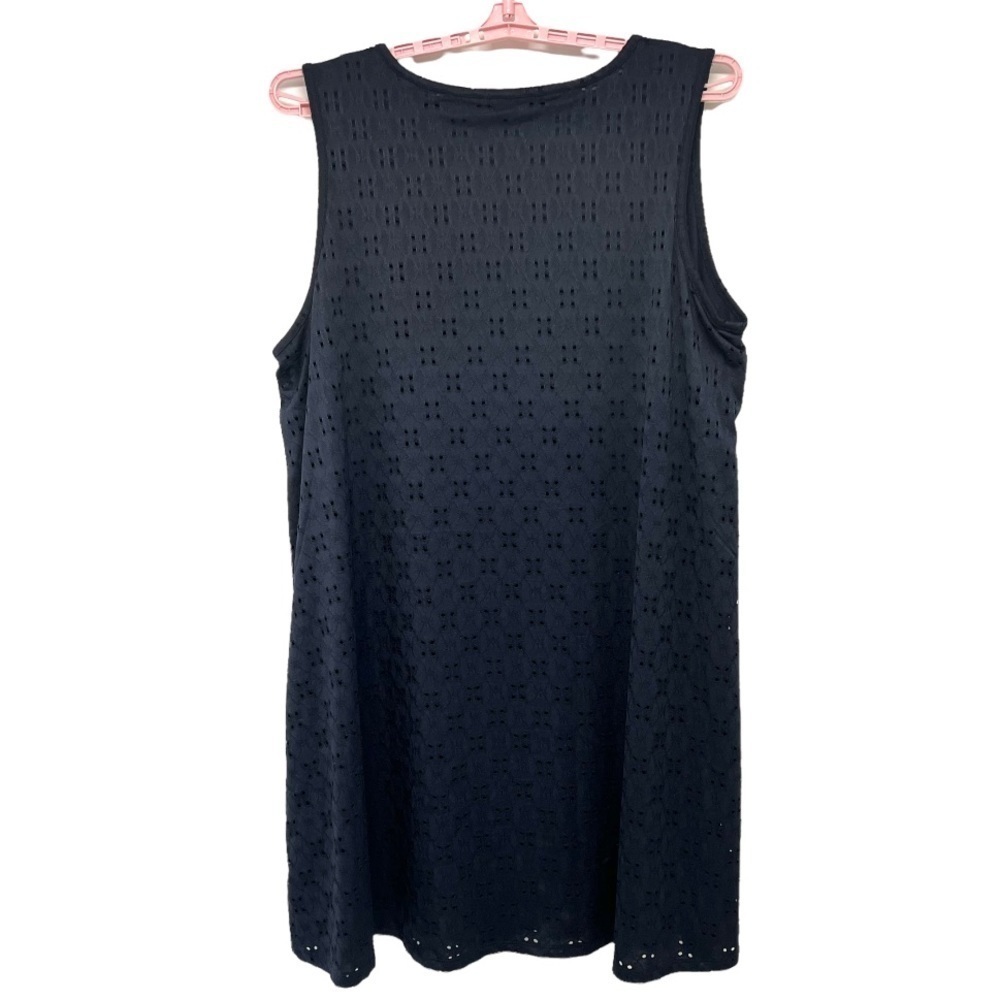 Market & Spruce Stitch Fix Navy Blue Eyelet Trapeze Swing Dress Women’s 3X - Picture 3 of 6